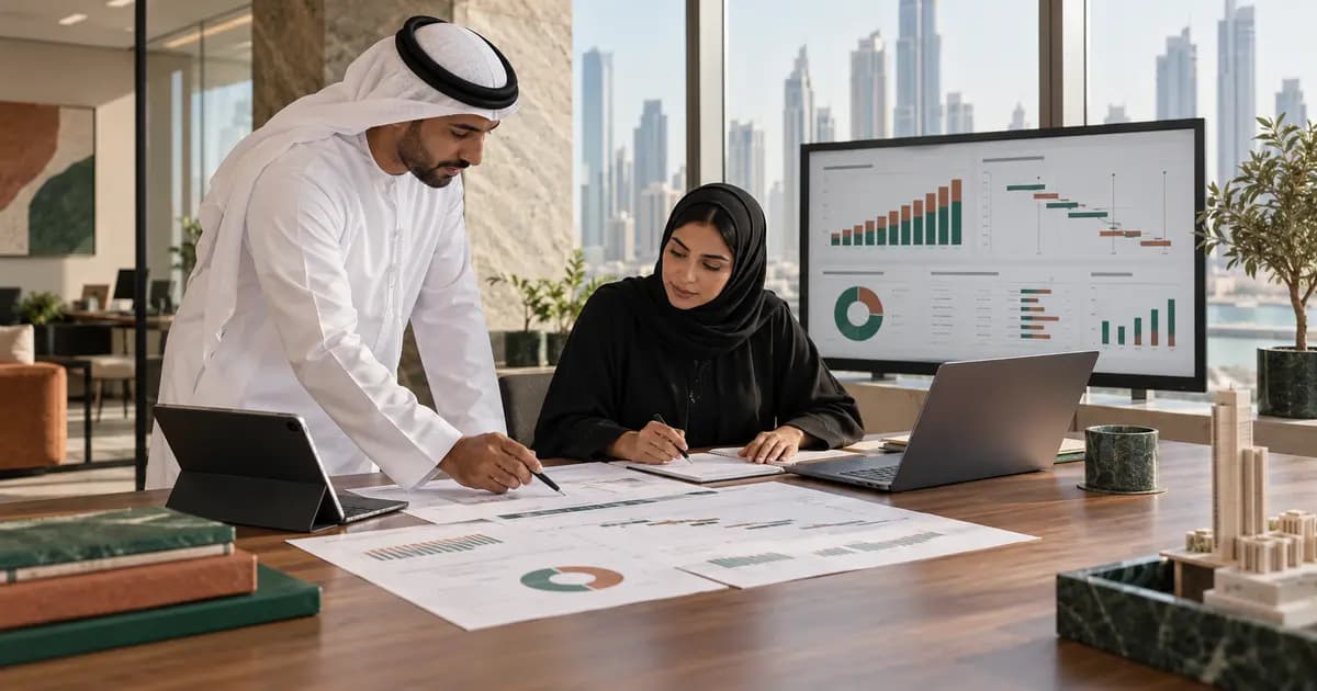 UAE project finance team reconciling delivery milestones, unbilled revenue and contract assets.