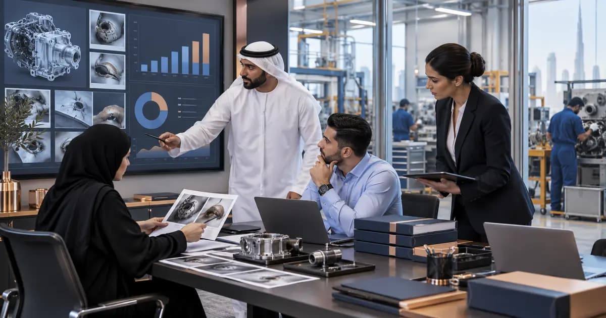 UAE manufacturing finance and customer-service team reviewing warranty claims, repair evidence and provision movements.