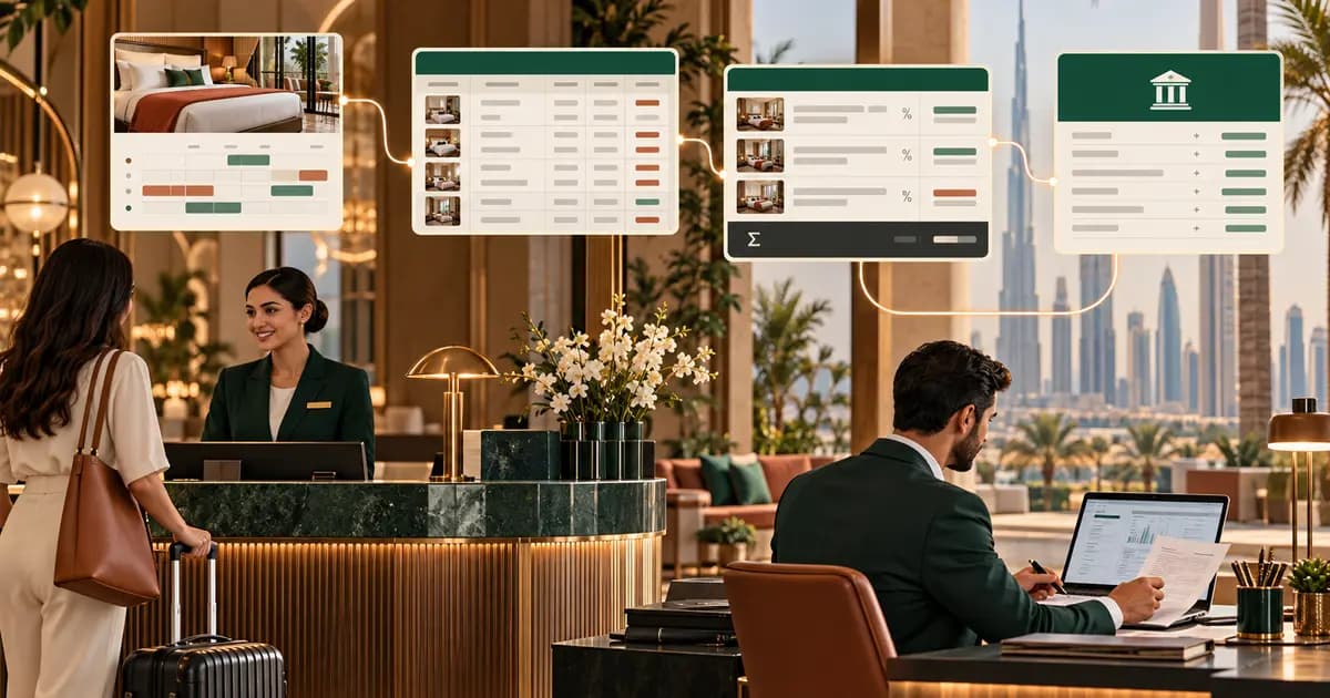 Hotel finance team matching OTA reservations, stay records, commission deductions and bank payouts