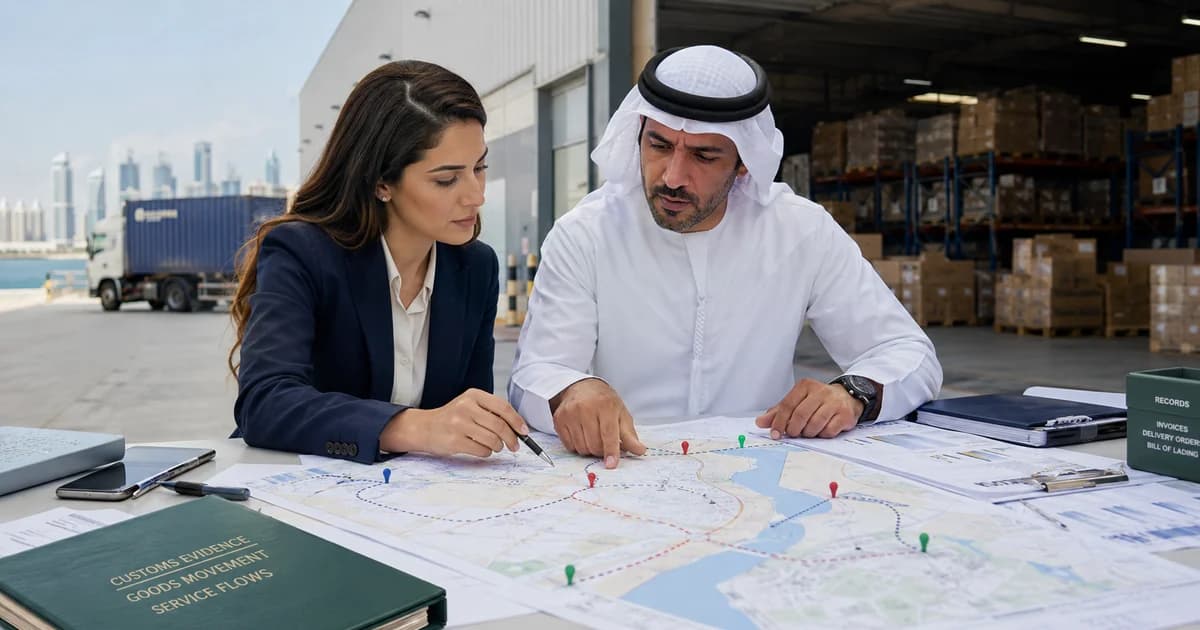 A tax adviser and logistics manager tracing designated-zone goods movements and supporting records.