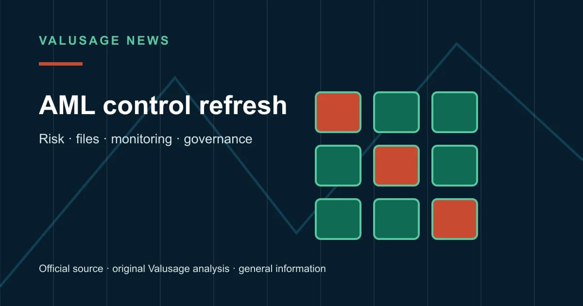 Valusage decision visual for UAE AML framework: questions for a 2026 control refresh