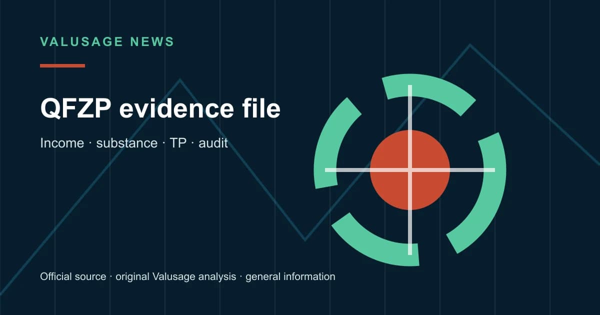 Valusage decision visual for UAE Free Zone Corporate Tax: build the annual QFZP evidence file