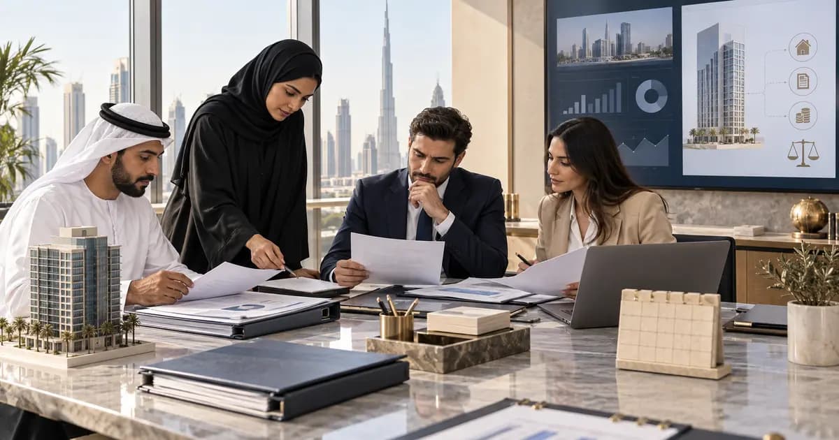 UAE finance team reconciling property lease contracts, payment schedules and right-of-use asset records.