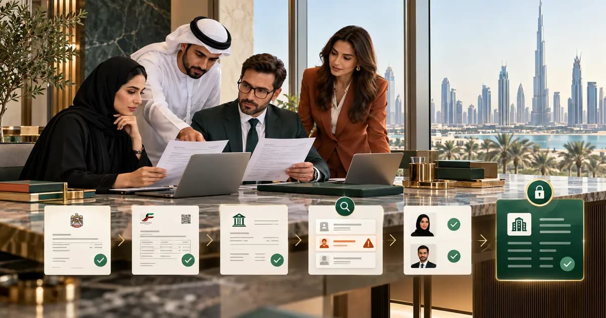 UAE finance and procurement team verifying supplier registration, tax details, bank information and master-data approval.