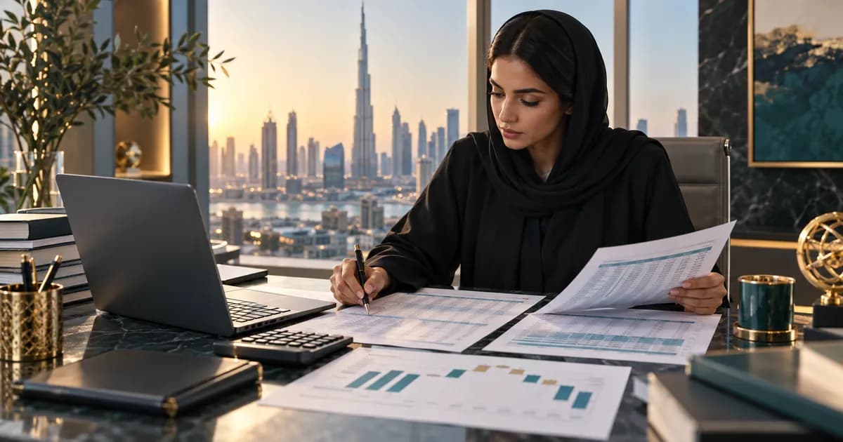 UAE tax specialist reconciling accounting results, tax adjustments and current-tax balances