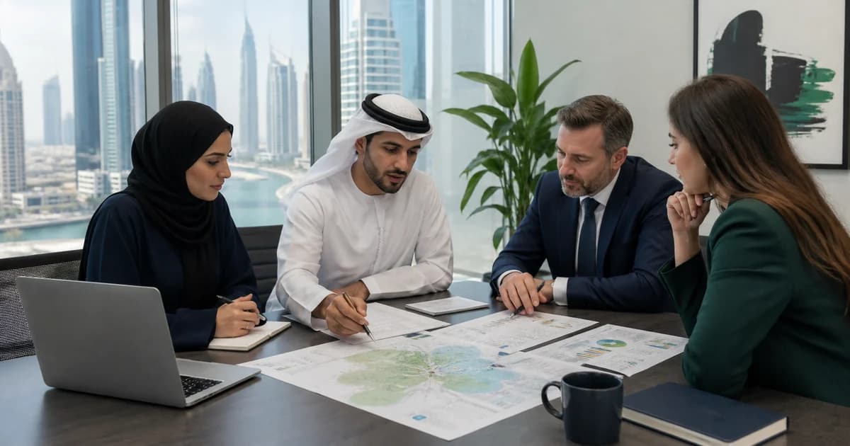 Management comparing demand, premises and operating-cost evidence for a second UAE location.