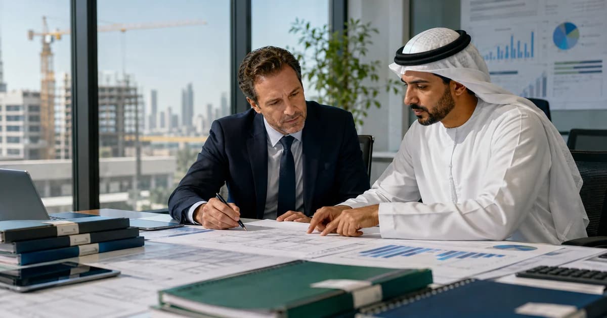 A UAE project lead and accountant mapping cost codes to budgets, billing and delivery stages.