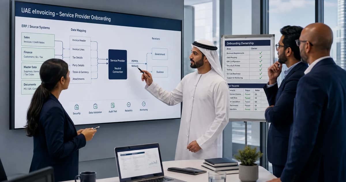 Finance, procurement and IT leaders mapping invoice data and service-provider onboarding controls.