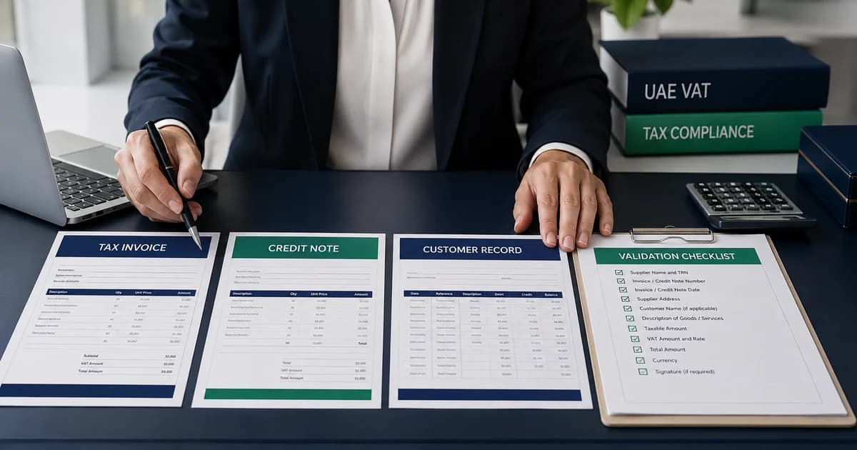 A VAT specialist reviewing supplier invoices, credit notes and validation evidence.